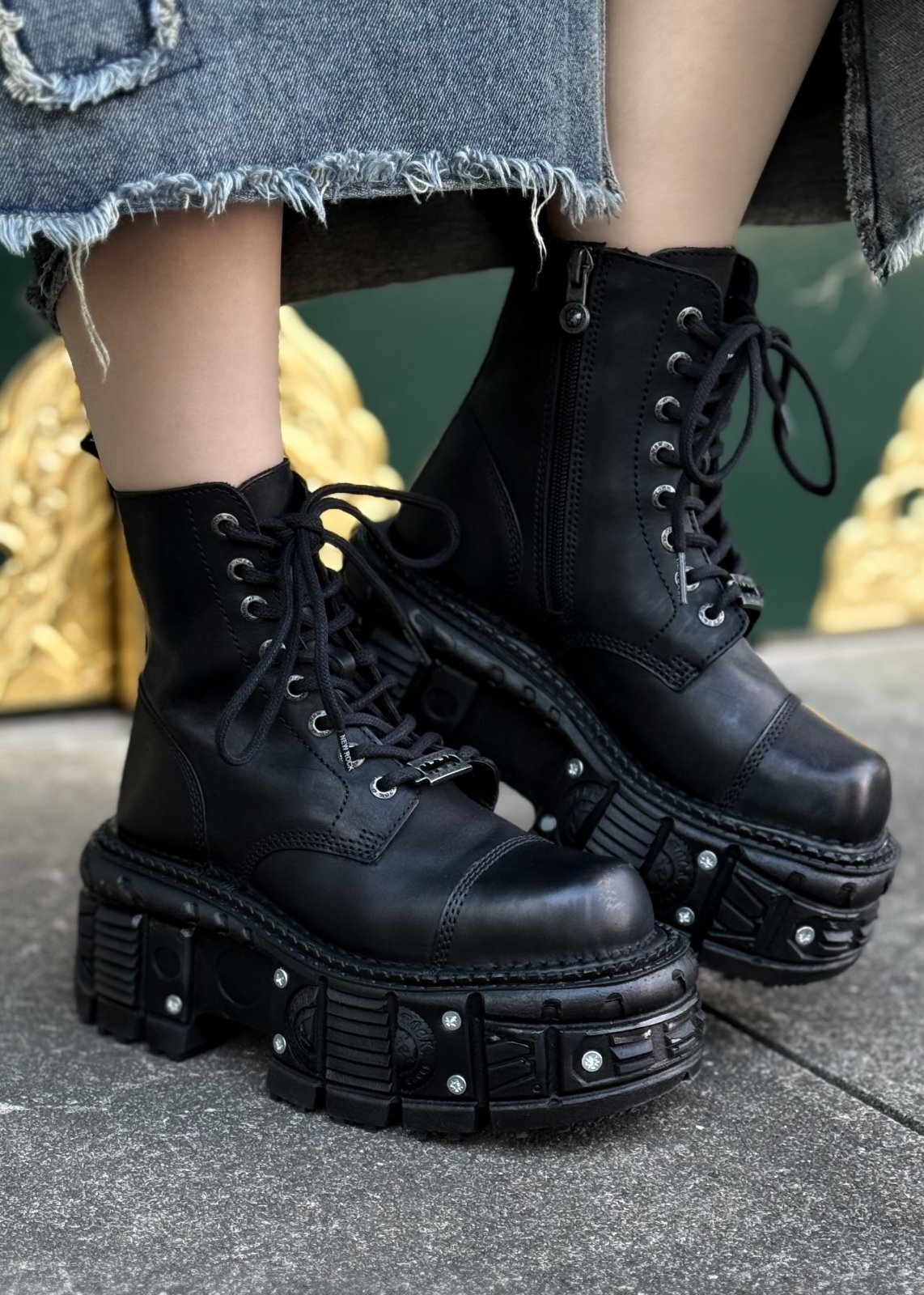 ⭐即納⭐M.TANK083-C1 / ネジ / 厚底ブーツ / 本革【NEW ROCK