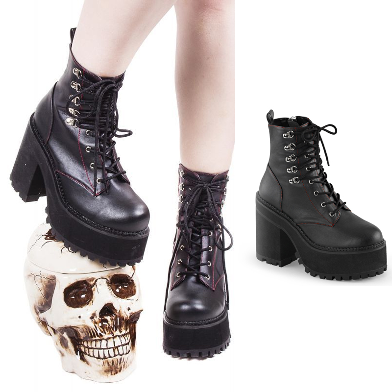 取り寄せ]ASSAULT-100 / 厚底ブーツ【DEMONIA】 | Spider Rock Web