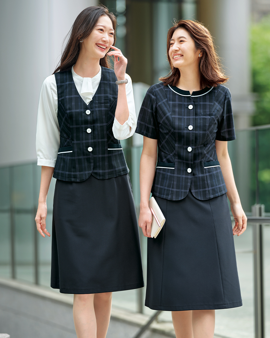 エコチェック・ニット】オーバーブラウス | ユニフォーム総合メーカー