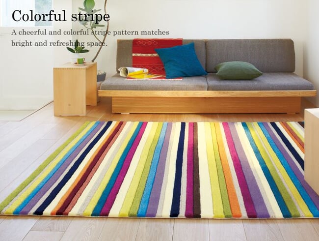 カラフルポップなストライプラグ | スタイリクスオンラインショップ