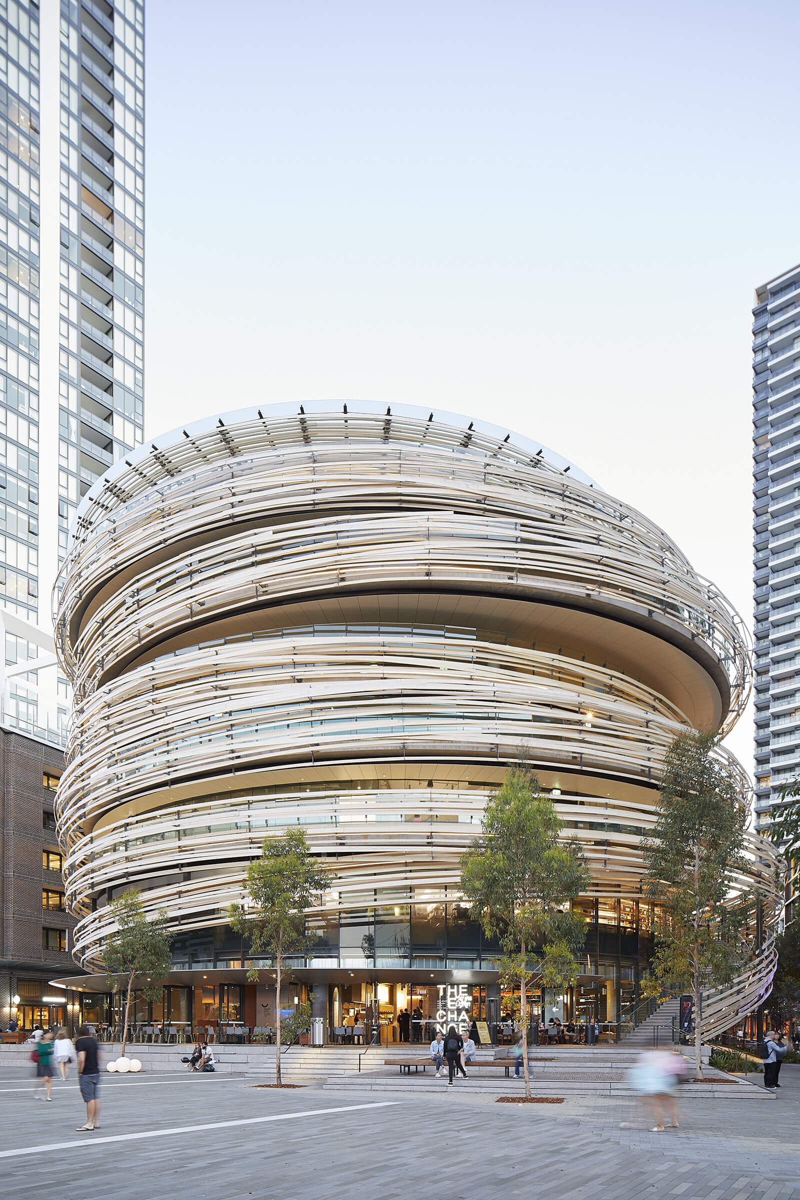 Revisiting the spiralling, timber-ensconced hive, The Exchange by