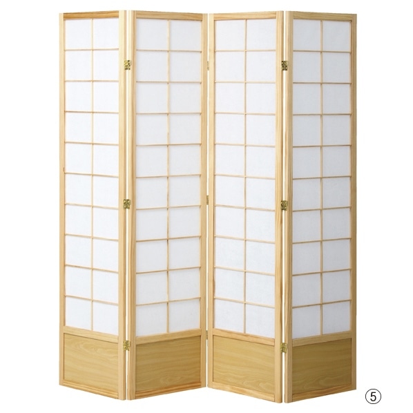 弘益 和風衝立 4連 パーテーション 高さ120cm ナチュラル