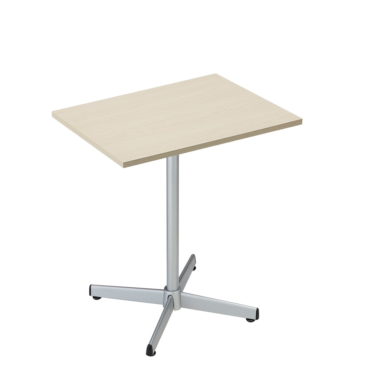 カフェテーブル ホワイトウッド〔ストエキオリジナル〕 シルバー脚