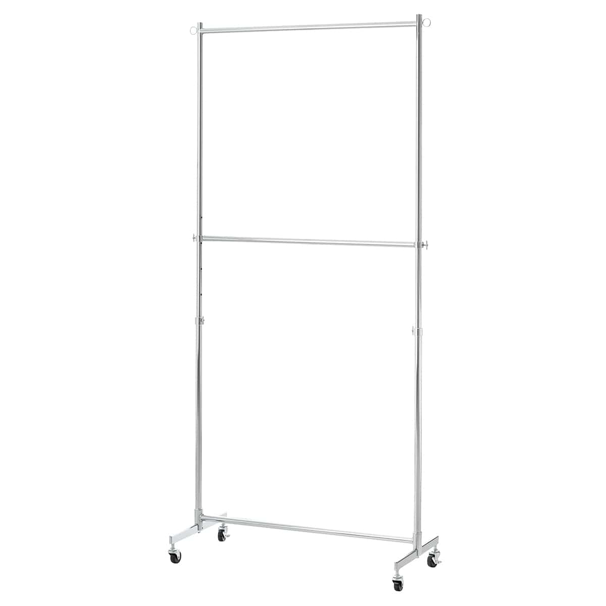 重量用2段ハンガーラック ホワイト〔ストエキオリジナル〕 幅90cmタイプ