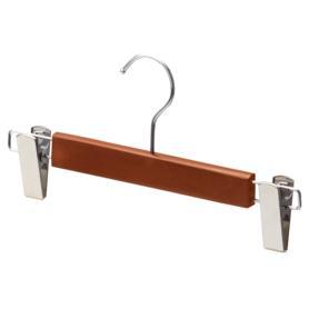 100本】木製ハンガー ブラウン平型バー付き〔ストエキオリジナル〕