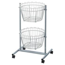 丸型投げ込みバスケット 3段〔ストエキオリジナル〕 ホワイト