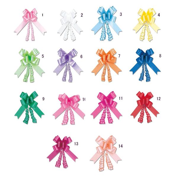 50本】川崎リボン工業 リボンボウ 15mm幅×35cm ワンタッチリボン ピンク