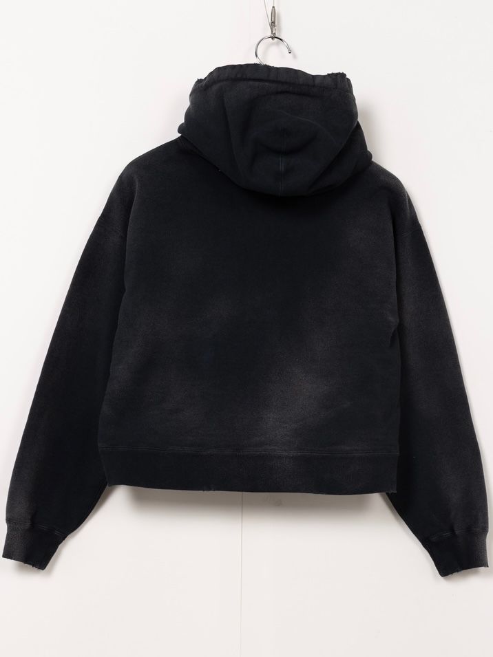 KAMIYA - 【25AW】ローズ ディストレスド ジップ ショート パーカー