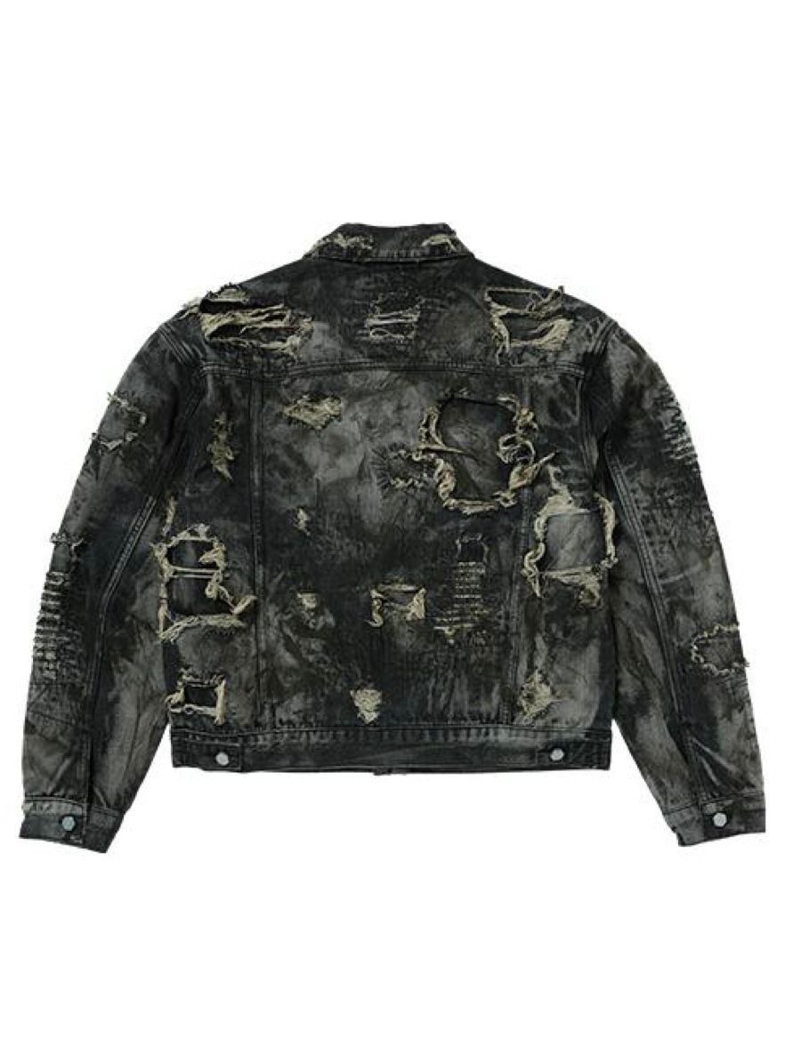 Thug Club - 【25AW】ハードウォッシュド ダメージ デニム ジャケット