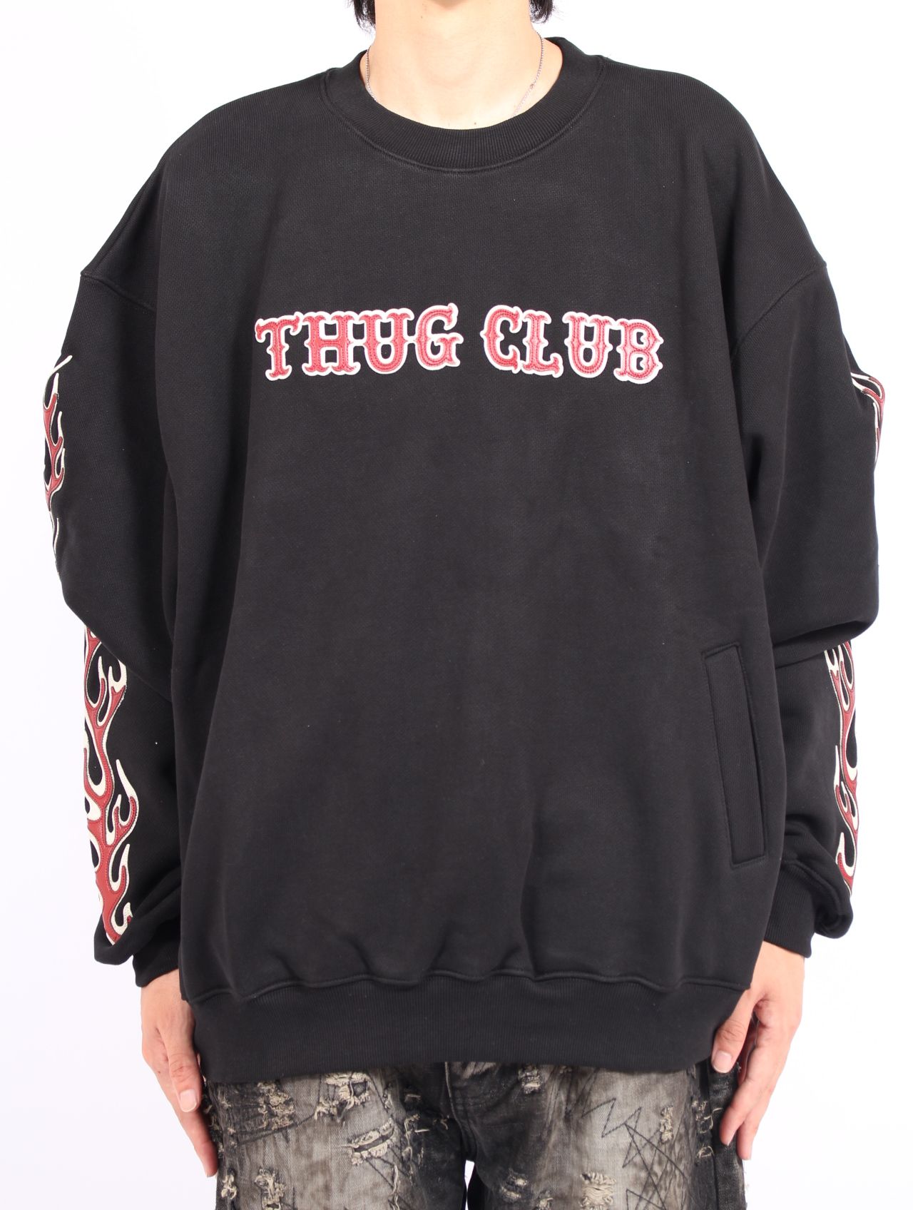 Thug Club - 【25AW】レザー フレーム スウェットシャツ / LEATHER