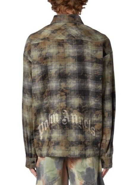 PALM ANGELS - 【24AW】カーブ ロゴ チェック シャツ / CURVED LOGO