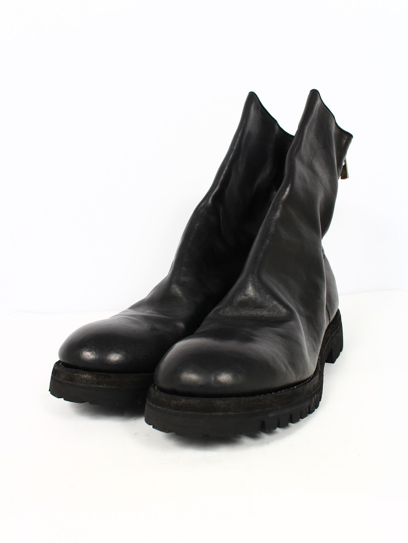 GUIDI - 【788V】バックジップ ブーツ ホース(馬革) フルグレイン