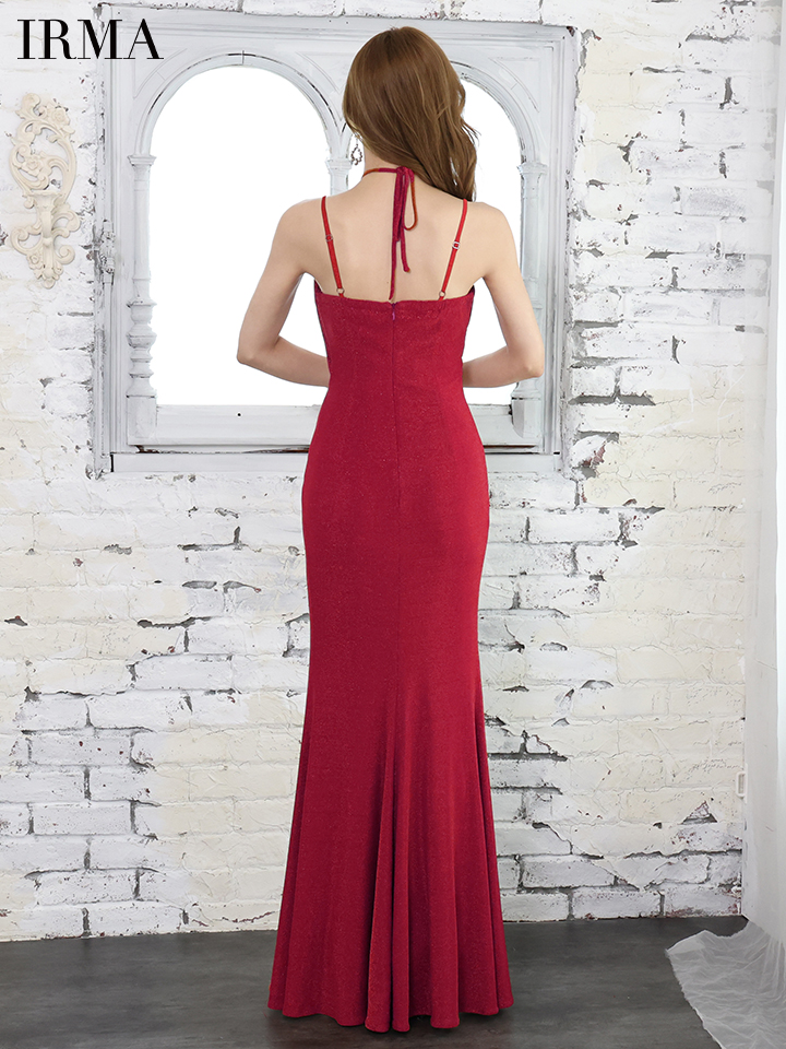 IRMA/イルマ】ホルターネック/ ラメ/ ワンカラー/ スリット/ タック