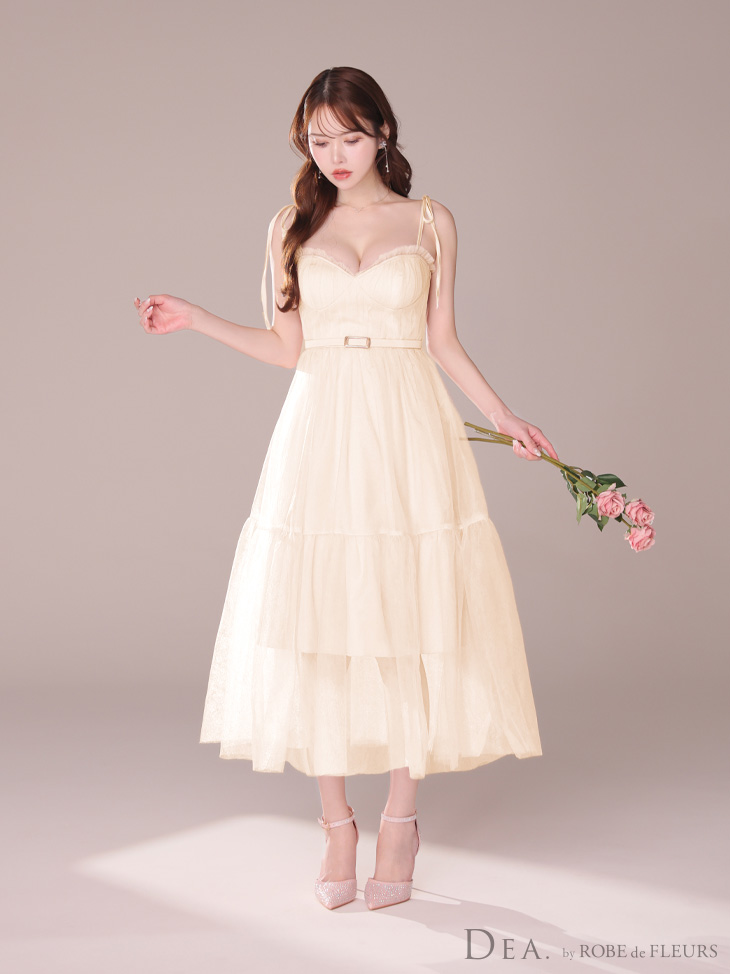 XS-Lサイズあり【DEA./ディア】ショルダーリボン/ フレア/ チュール