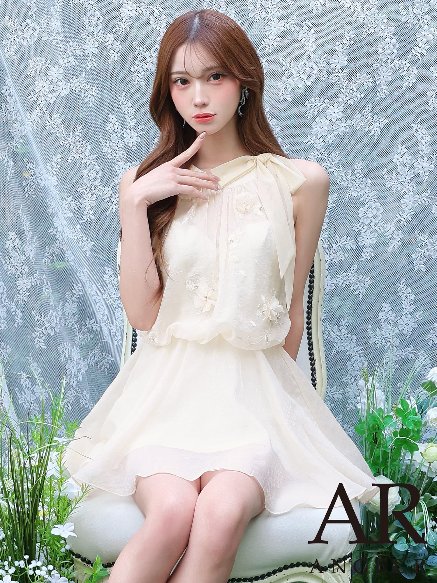 XSサイズあり【ANGEL R/エンジェルアール】ネックリボン/ フラワー