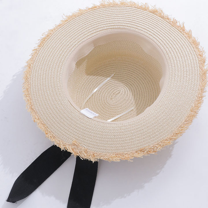 即日発送】【浴衣小物：麦わら帽子】リボン付きストローハット[OF04