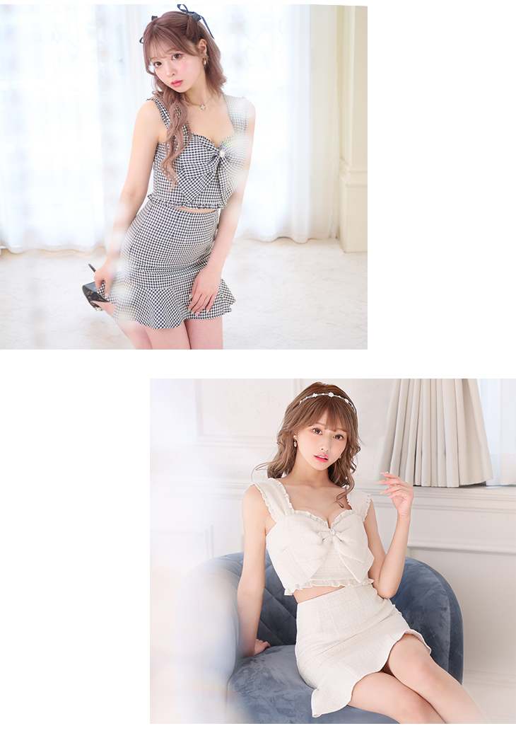 XSサイズあり【ROBE de FLEURS/ローブドフルール】ツイード/ リボン