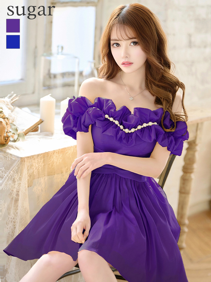 Donia Quinn / ドニアクイーン】 ワンカラー/ パール/ オフショル/ A