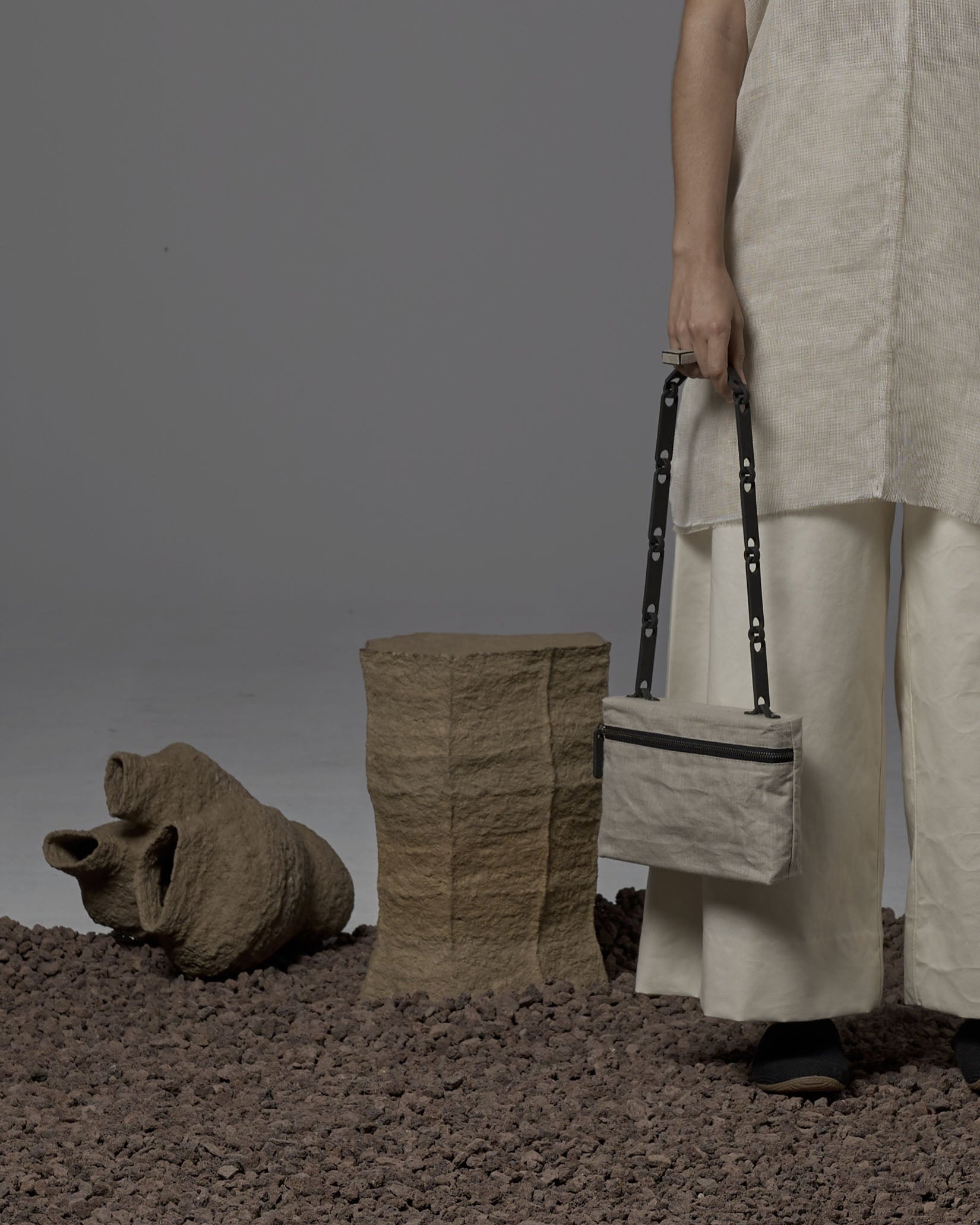 KABINETT Paper & Linen Architectural Shoulder Bag