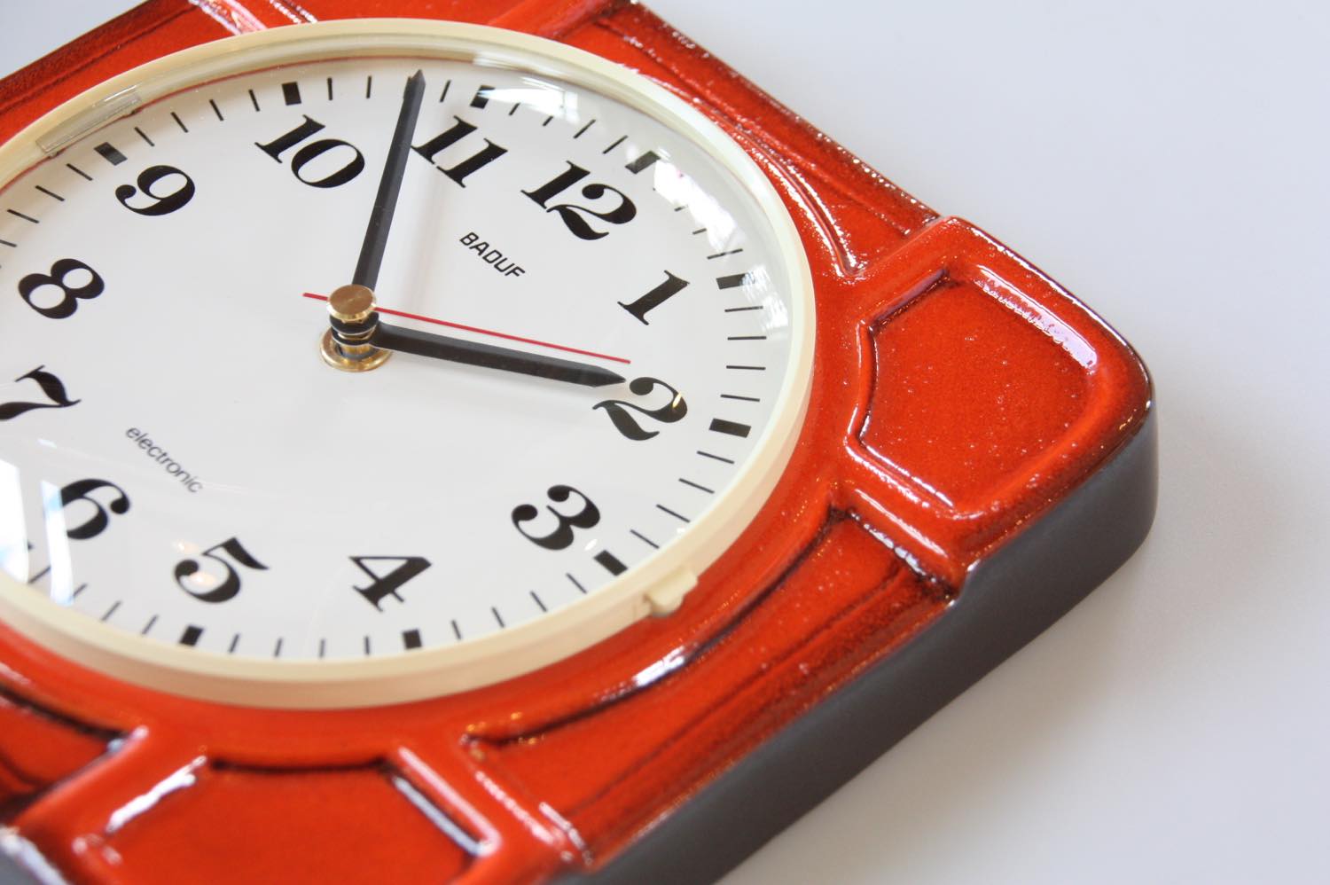 ビンテージ陶製壁掛け時計/BADUF/ドイツ