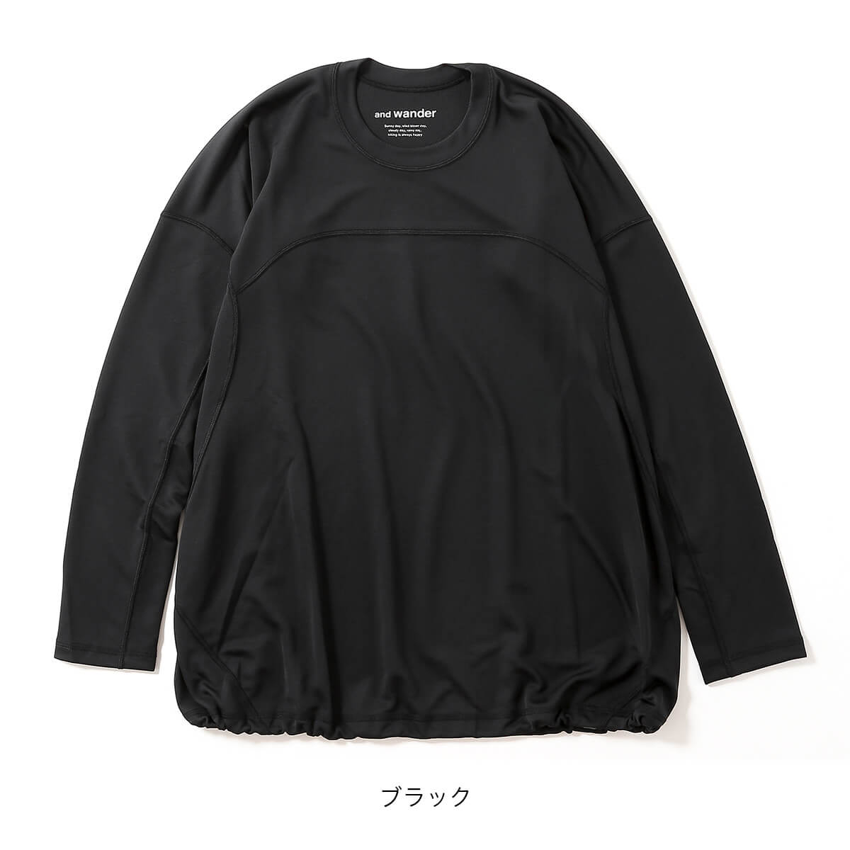 and wander アンドワンダー ドライジャージーロングスリーブT