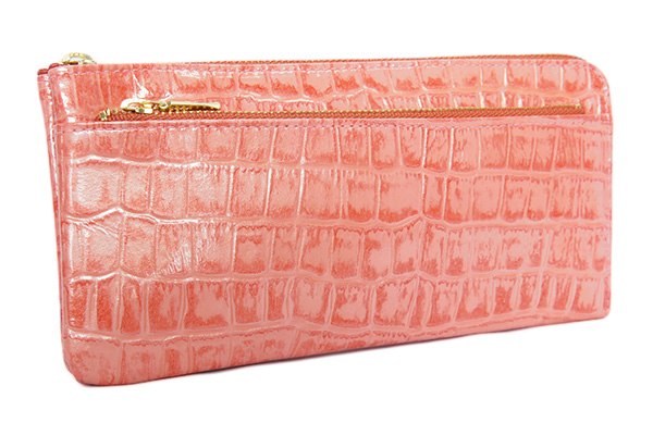 日本製 エナメル クロコ型押し Lファスナー長財布| 株式会社サンレオ