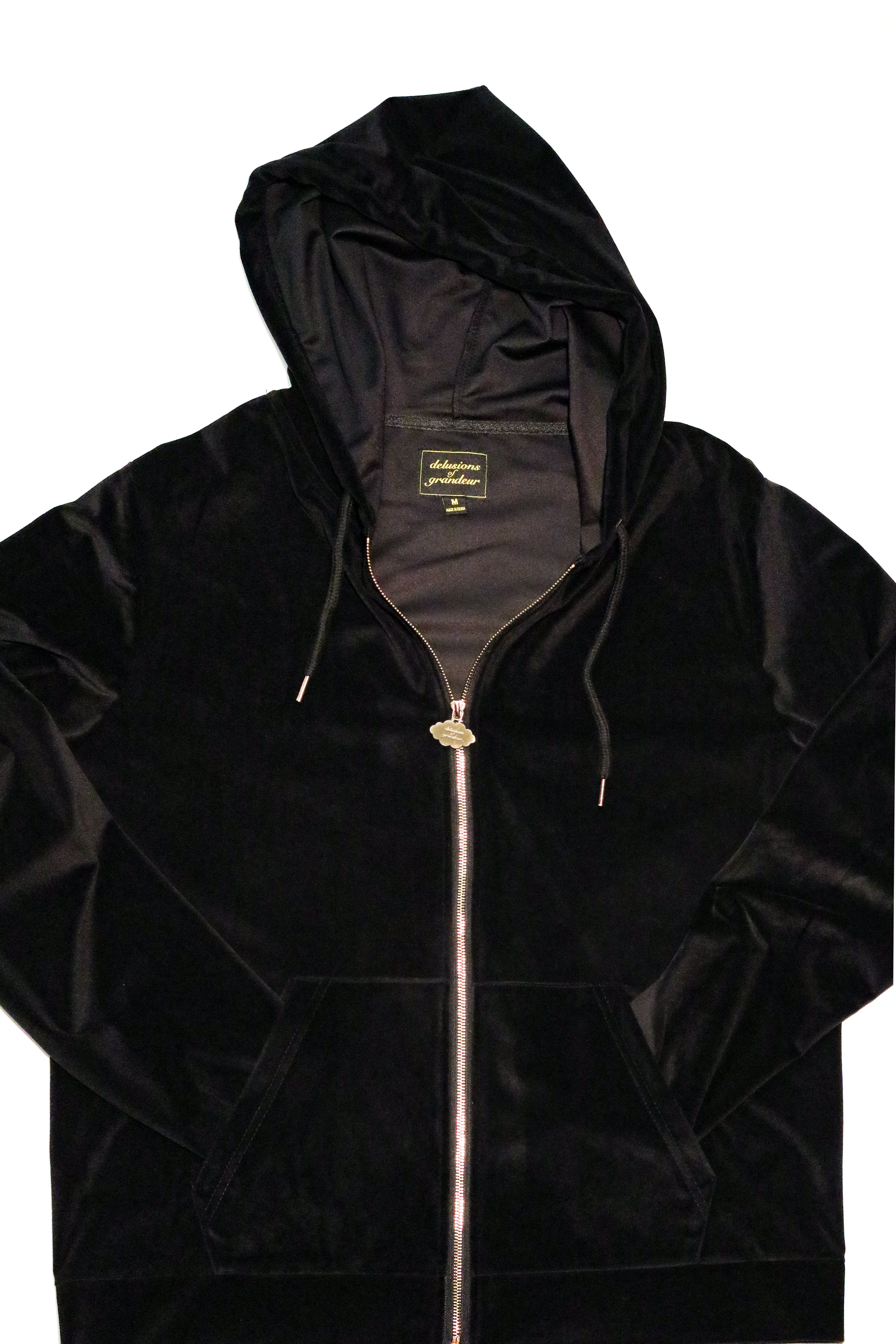 Delusions of Grandeur Yaez Brooklyn Velour Hoodie (Black) – Super