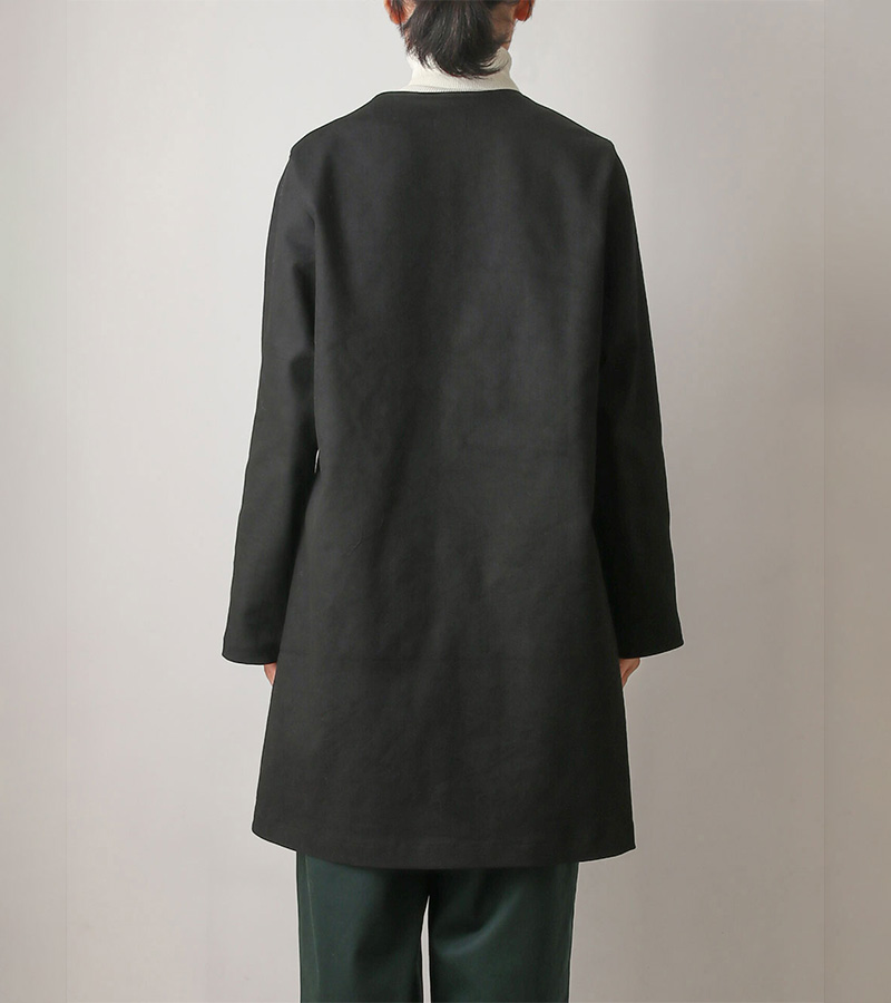 実物大型紙【No.644】ノーカラーのすっきりラウンドネックコート(SML