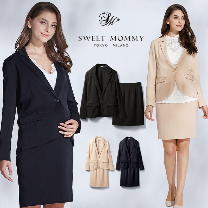 マタニティ キャリアスーツ テーラードジャケット マタニティタイト