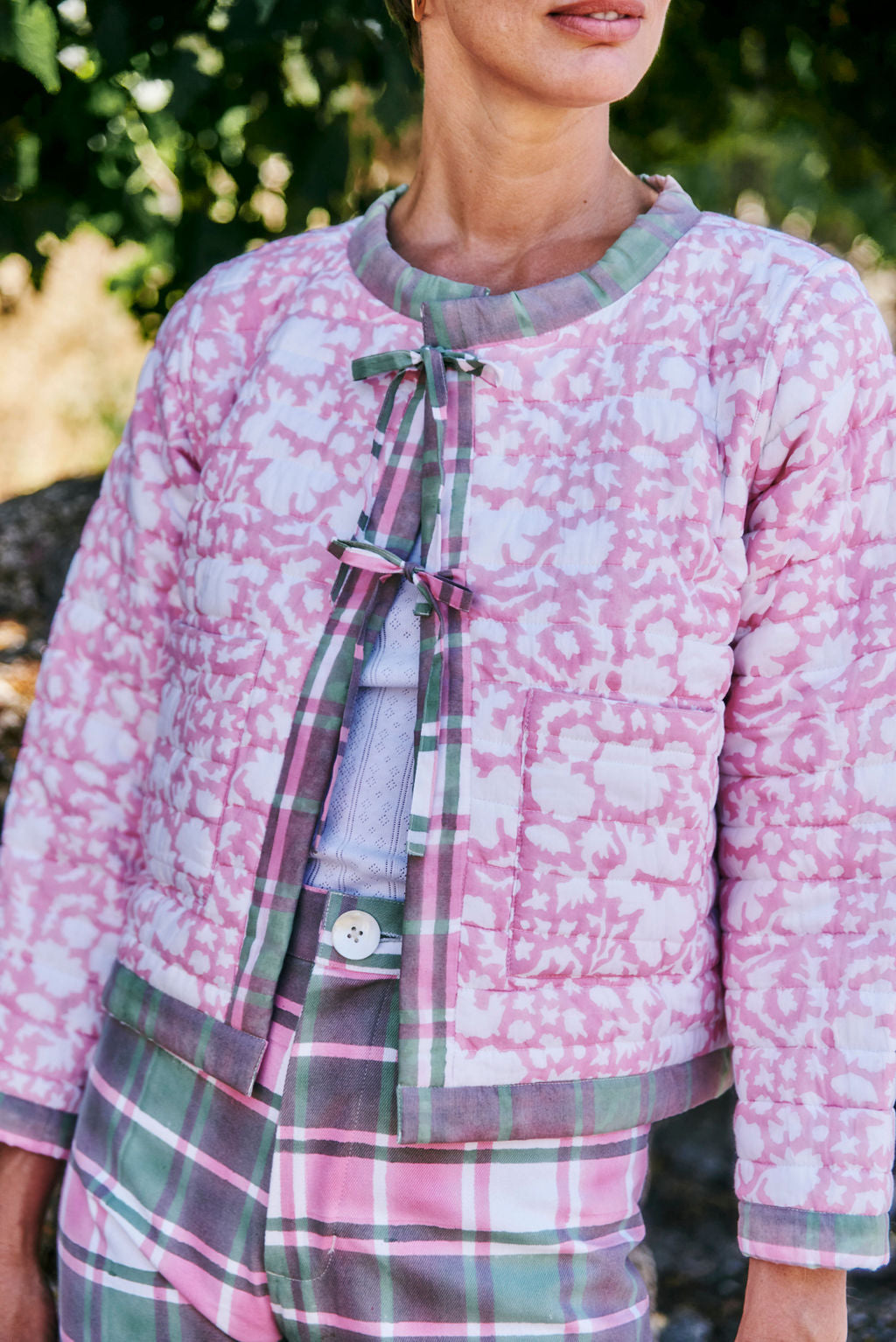 Poppy Jacket in Tartan Print | SZ Blockprints – SZ BLOCKPRINTS