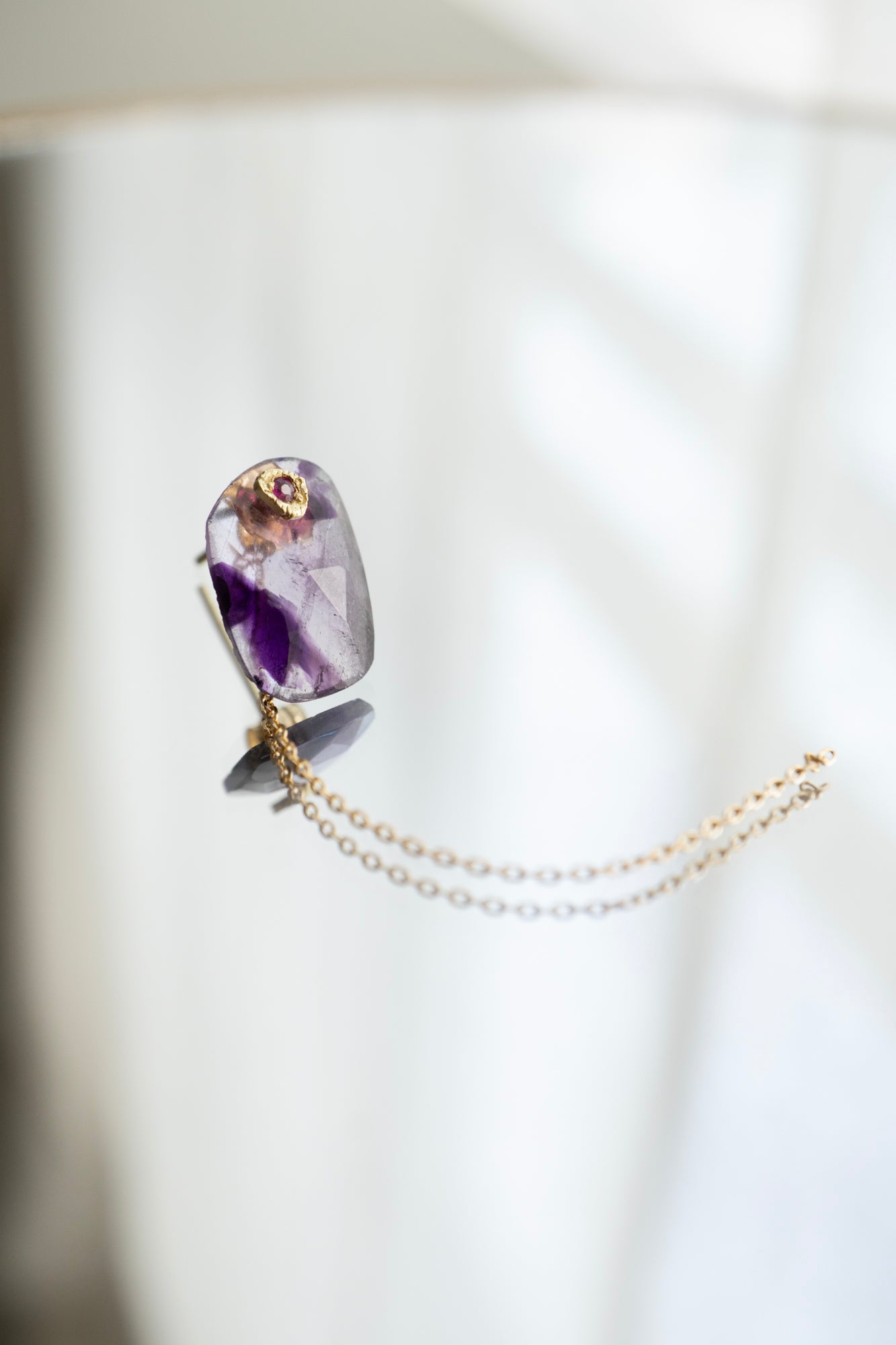 MONAKA jewellery モナカジュエリー flat Bi-color Amethyst Pierce