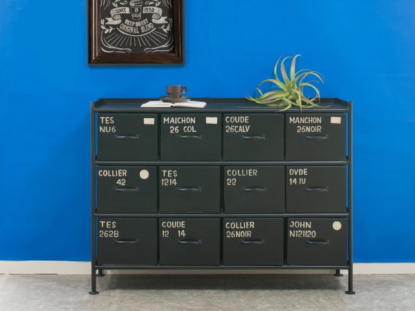 送料無料 MSG インダストリアル スチールチェスト （12杯引き出し