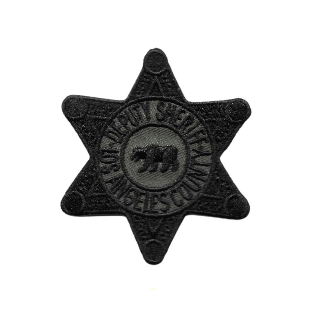 Los Angeles County Deputy Sheriff Star Badge Patch, Black/O.D., 2