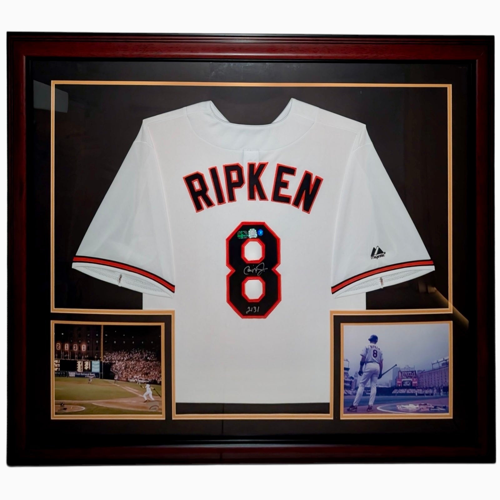 Cal Ripken Jr. Autographed Baltimore Orioles (White #8) Deluxe