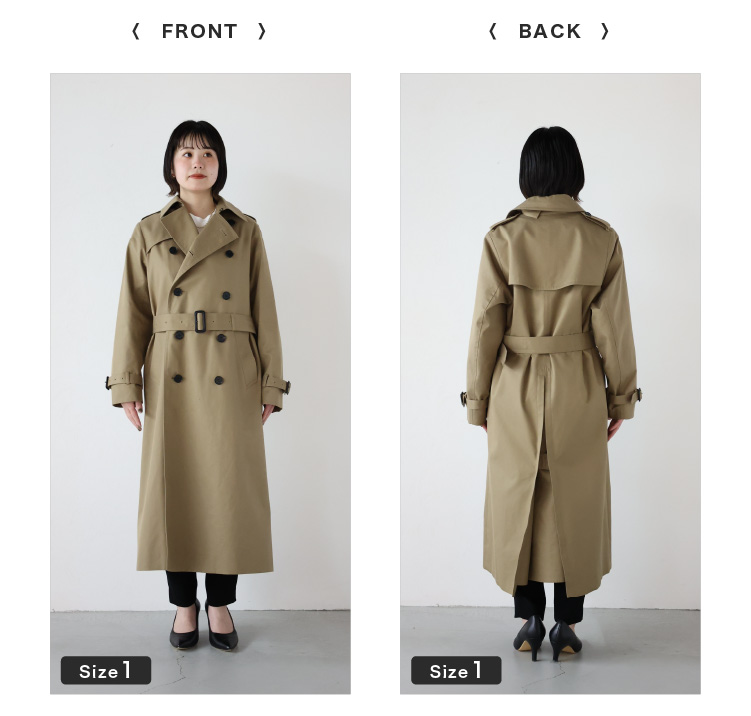HYKE(ハイク) TRENCH COAT -REGULAR FIT- 身長別定番トレンチコートの