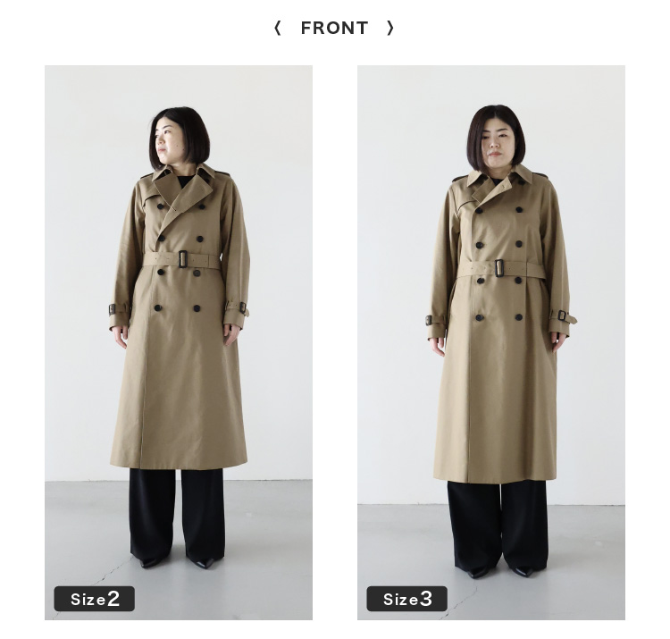 HYKE(ハイク) TRENCH COAT -REGULAR FIT- 身長別定番トレンチコートの