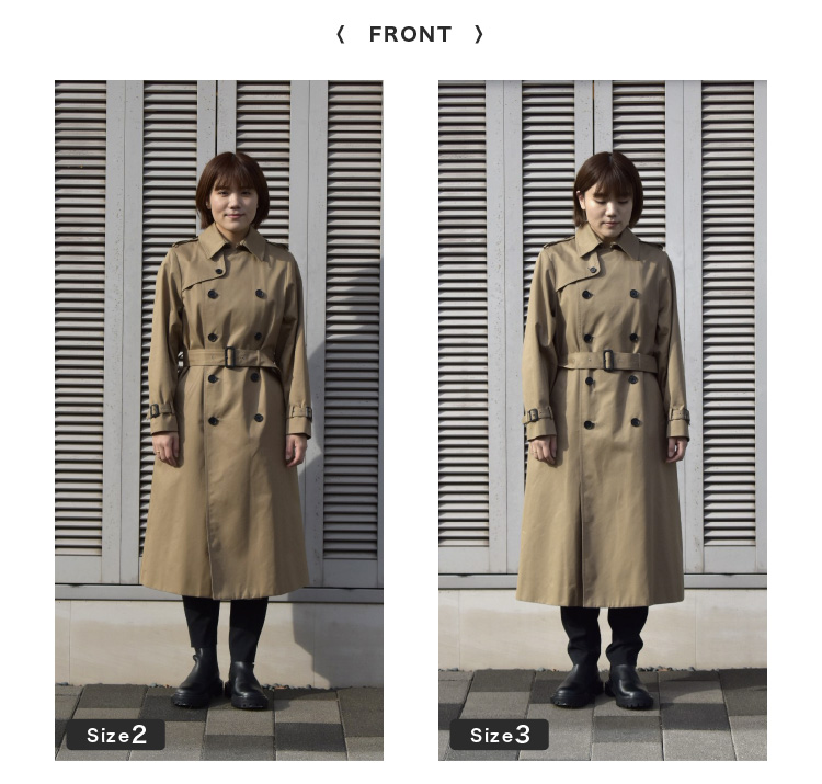 HYKE(ハイク) TRENCH COAT -REGULAR FIT- 身長別定番トレンチコートの