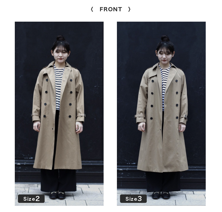 HYKE(ハイク) TRENCH COAT -REGULAR FIT- 身長別定番トレンチコートの