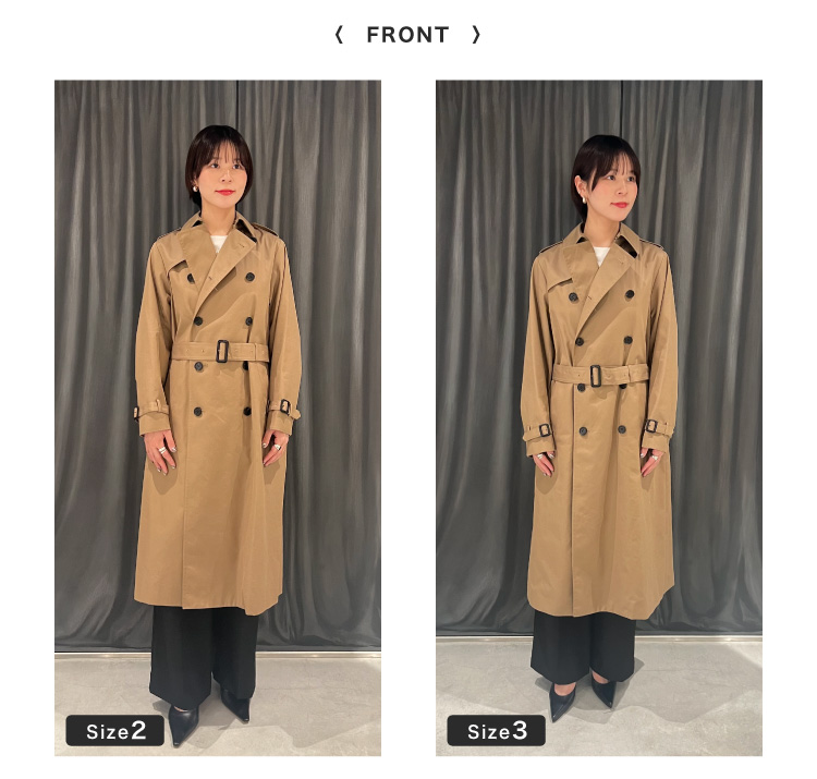 HYKE(ハイク) TRENCH COAT -REGULAR FIT- 身長別定番トレンチコートの