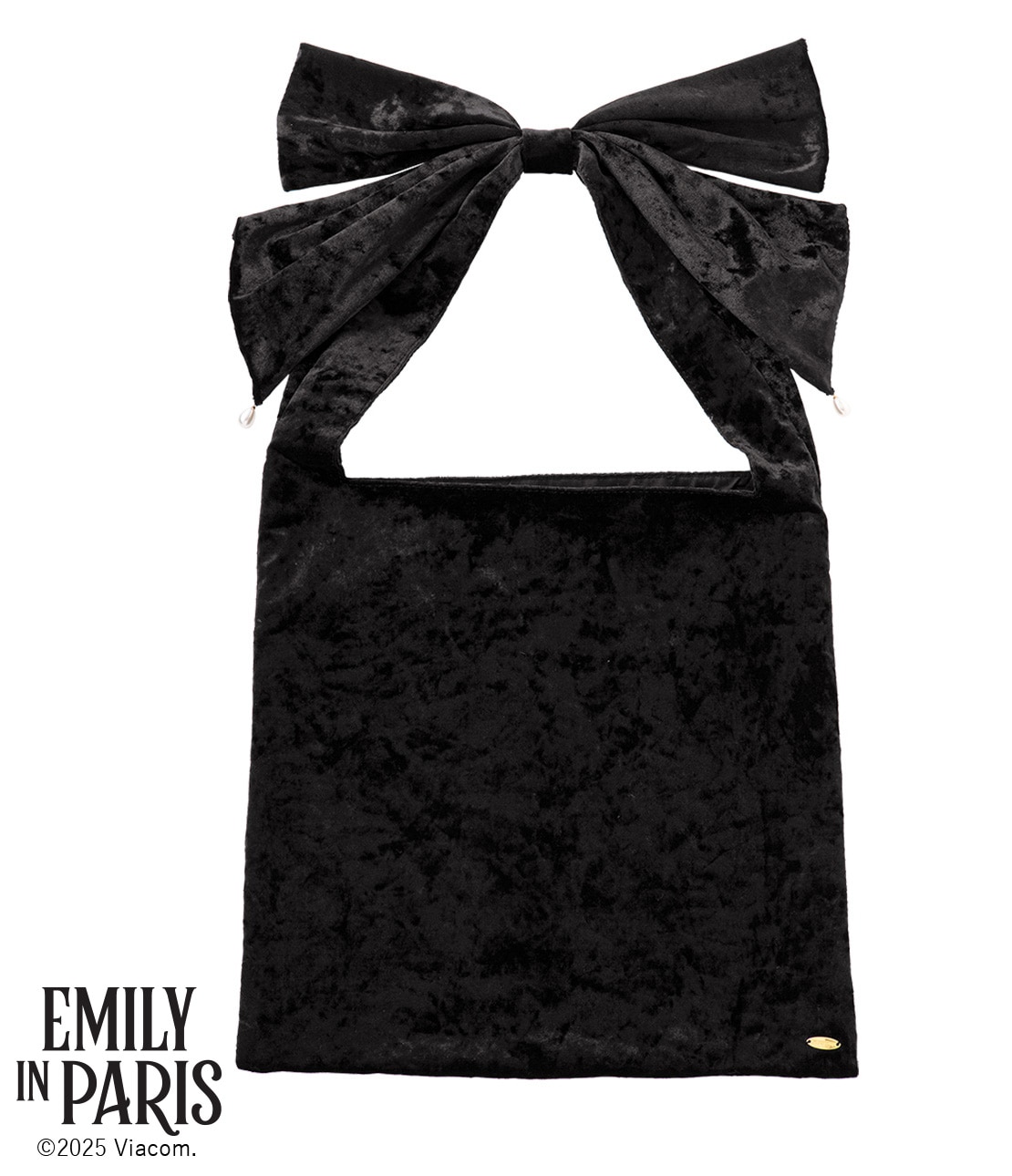 ベロアリボントートバッグ(ワンサイズ ブラック): PEACH JOHN | ピーチ