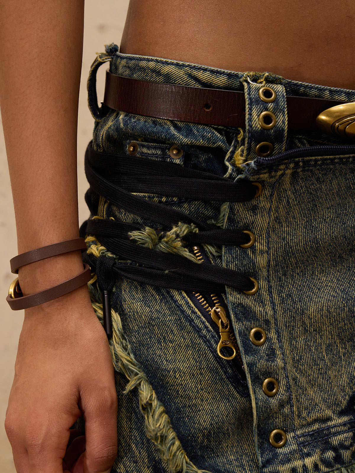 Personsoul Three-Stage Maxi Denim Skirt - personsoul