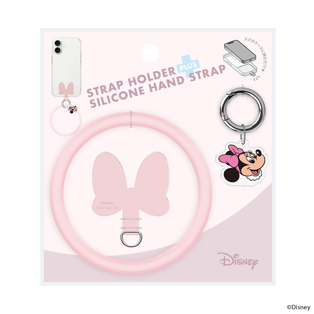 ストラップホルダー付 シリコンハンドストラップ [ミニーマウス]｜株式