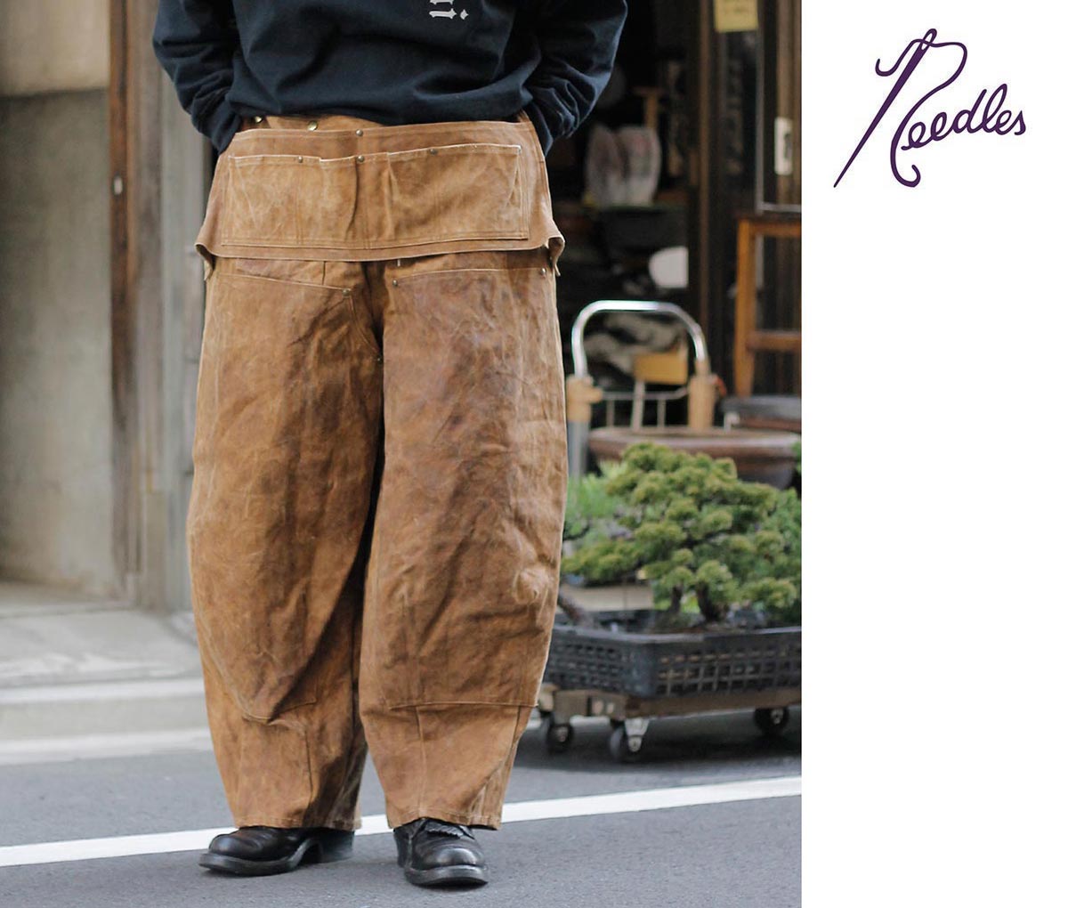 ニードルズ NEEDLES H.D.エプロンペインターパンツ 柿渋染め H.D.
