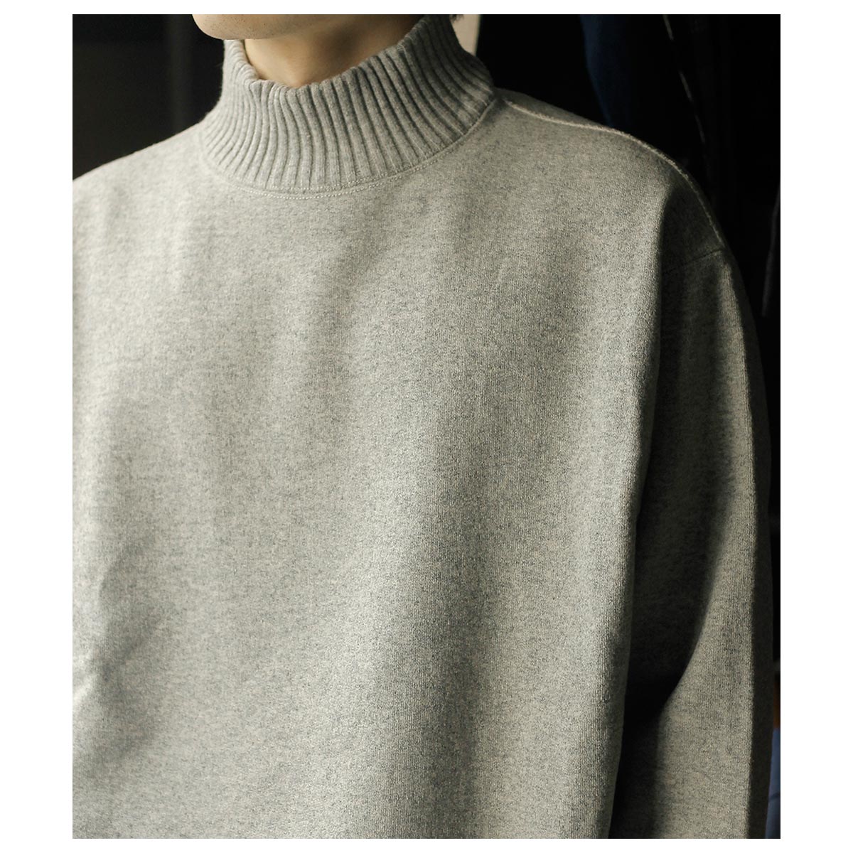 スロープスロー Slopeslow ウール フレンチテリー タートル モック