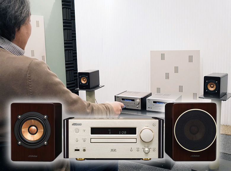 ファン待望！ 久々「Victor」のウッドコーンコンポ「EX-HR99/HR55」で