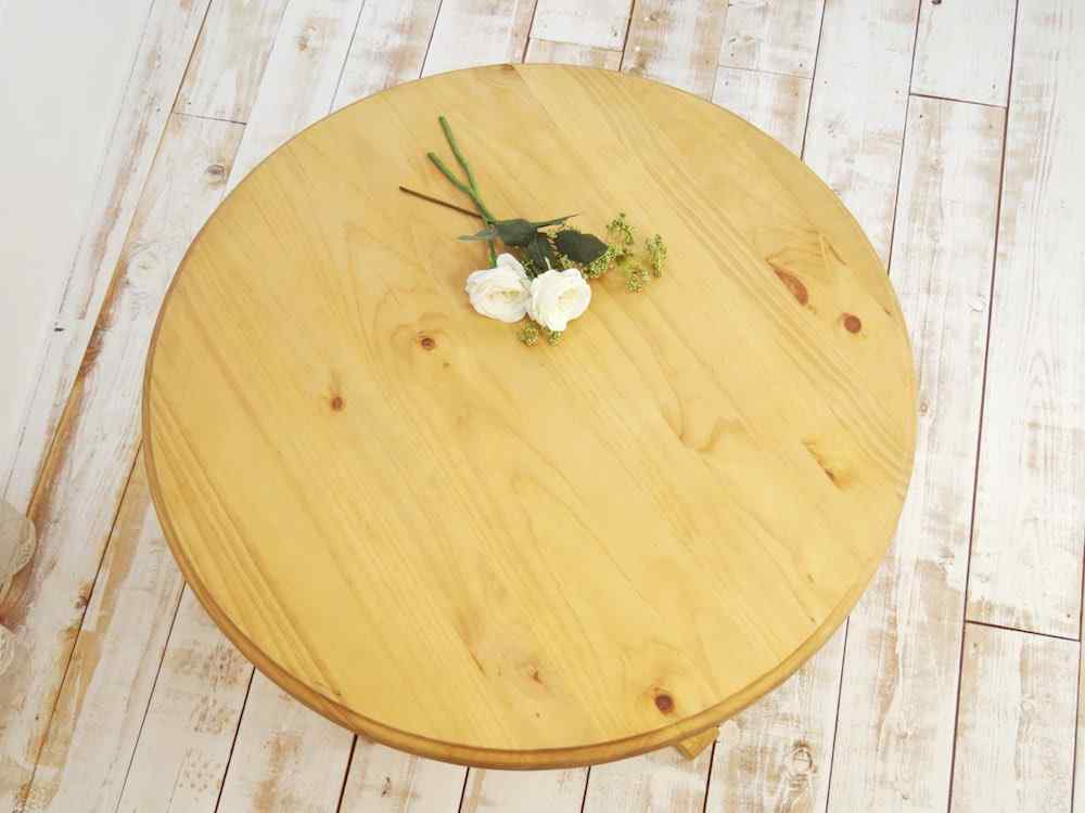 90cm丸カントリーパインダイニングテーブル/90φカントリー食卓テーブル