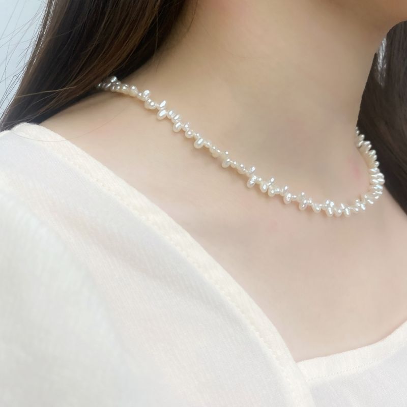 淡水真珠 クレオパトラベビーパールネックレス ホワイト オフラウンド