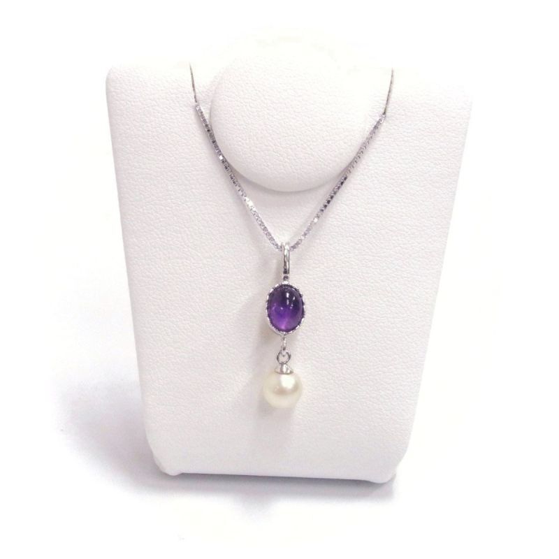 アコヤ真珠 パールペンダント カラーストーン シトリン アメジスト