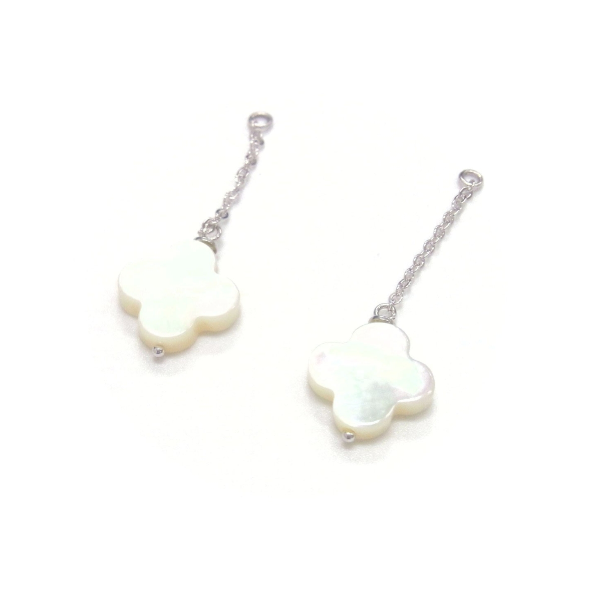 ピアスチャーム マザーオブパール ホワイト クローバー 白蝶真珠母貝