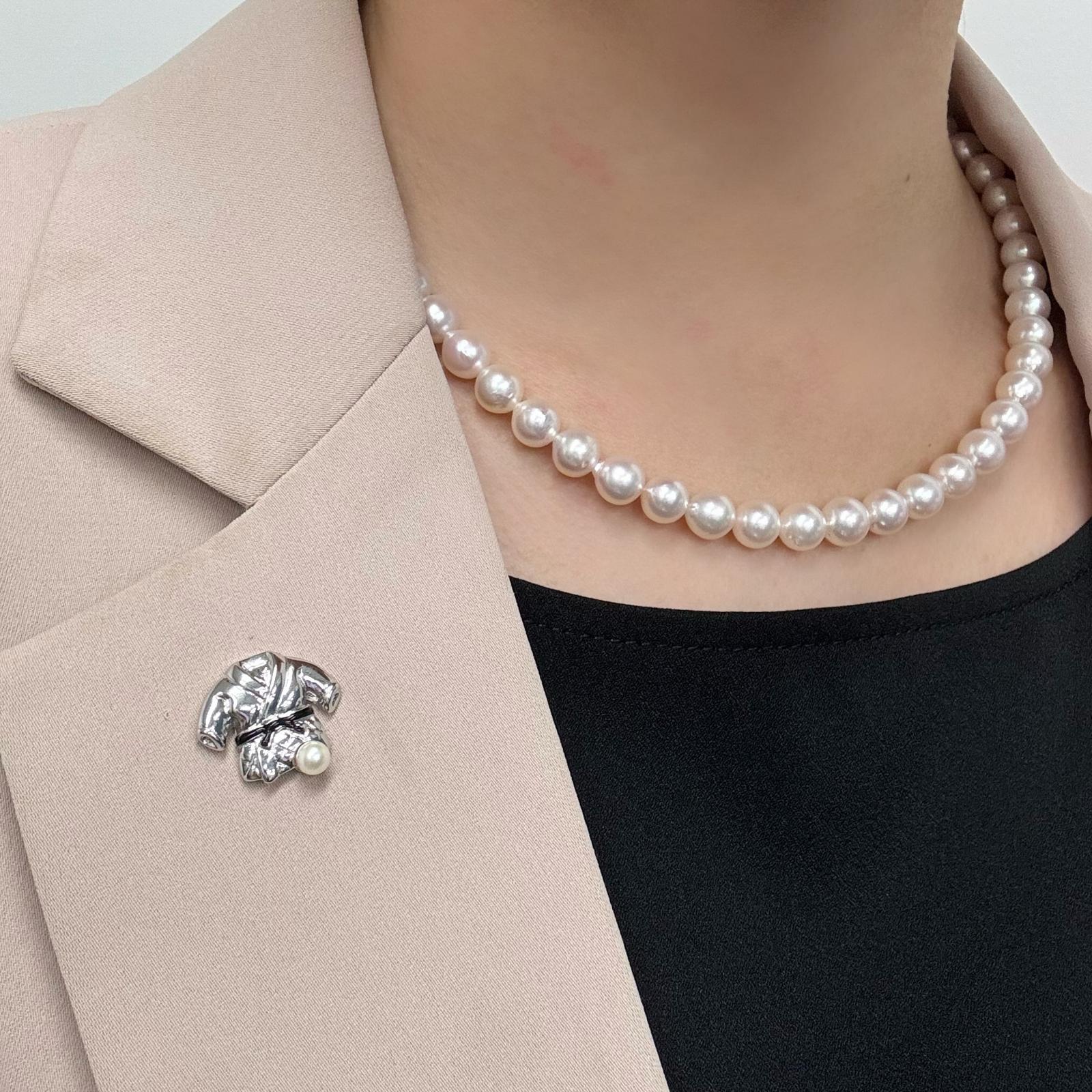 柔道着モチーフアクセサリー パールピンブローチ 本真珠 スポーツ